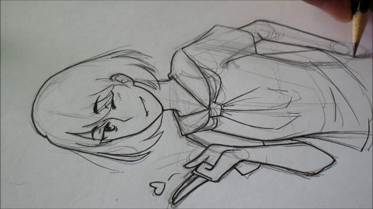 1280x720 Speed Draw - School Girl Drawing