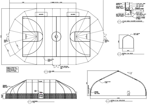 500x352 Ci Structures Ltd Choilm, Ballincollig, County Cork - School Gym Drawing