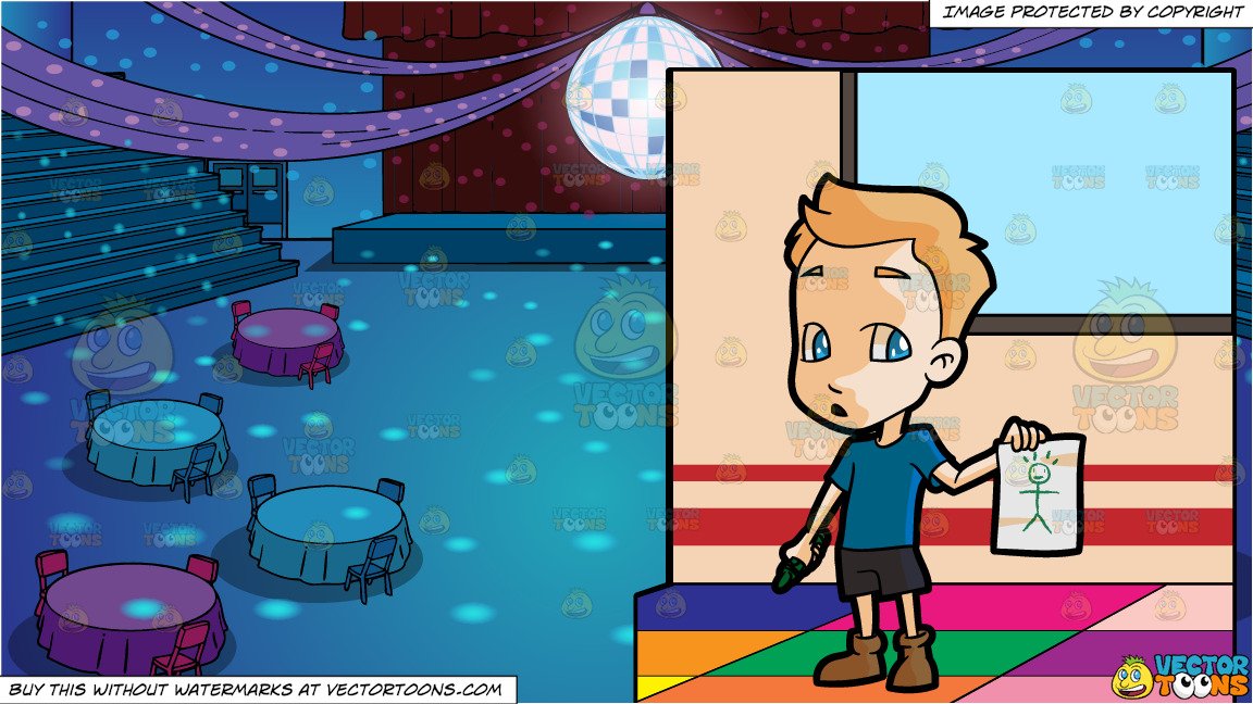 1152x648 A Preschooler Boy Showing His Drawing To The Class And A School - School Gym Drawing