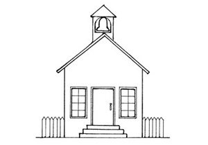 300x210 colorings home, house,school coloring for kids - School House Drawing