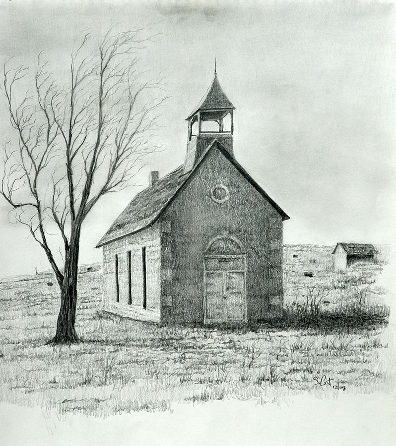 798x900 old school house drawing - School House Drawing