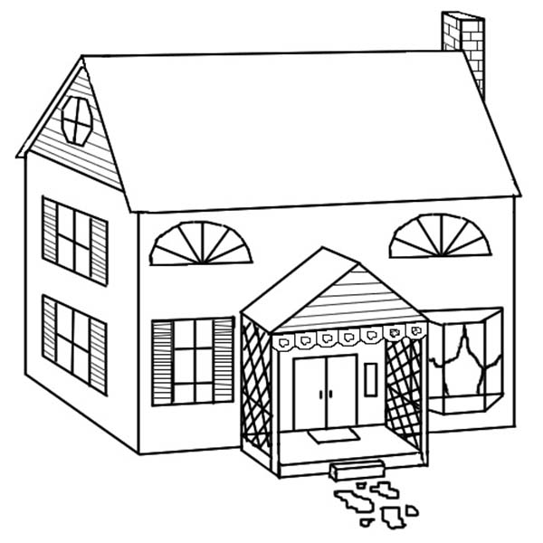 600x600 picture of school house coloring - School House Drawing