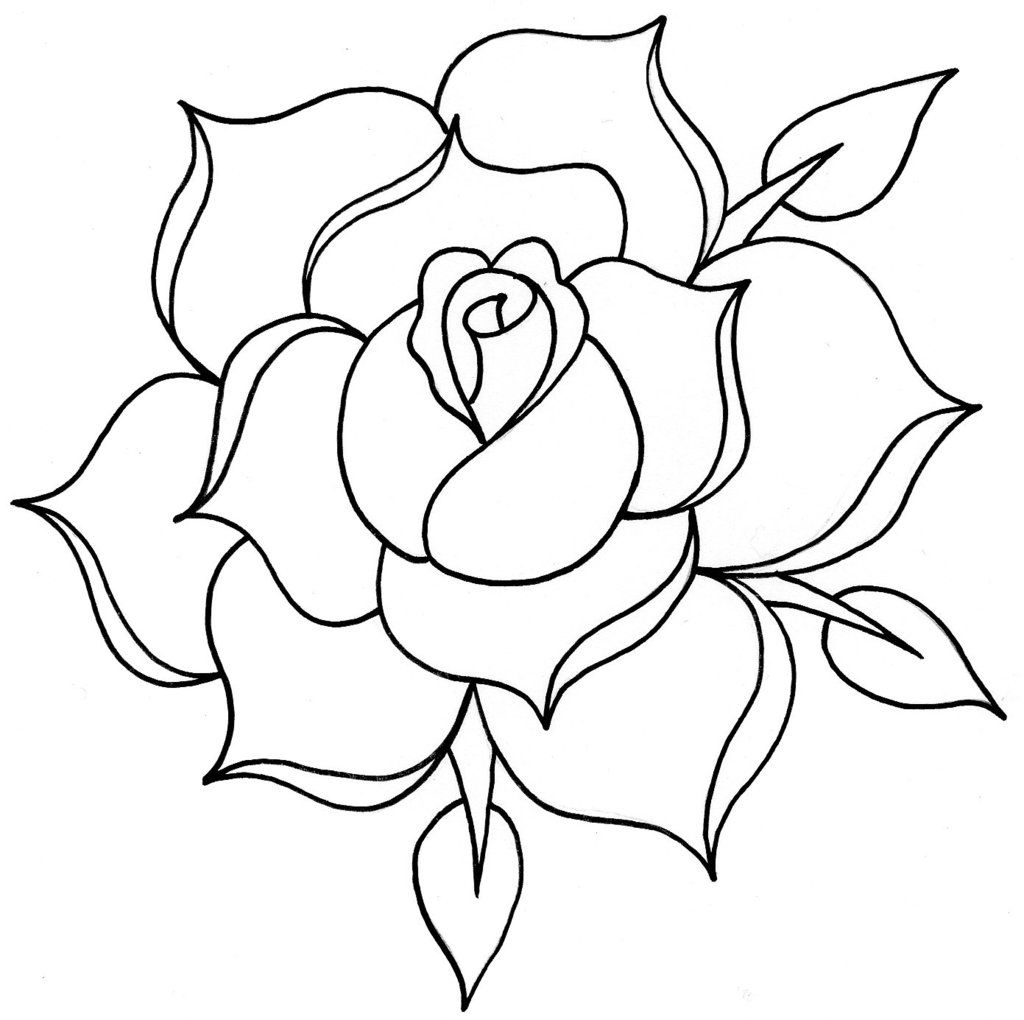 1024x1020 Images For Gt Traditional Rose Line Drawing Tattoos Old School - School Line Drawing