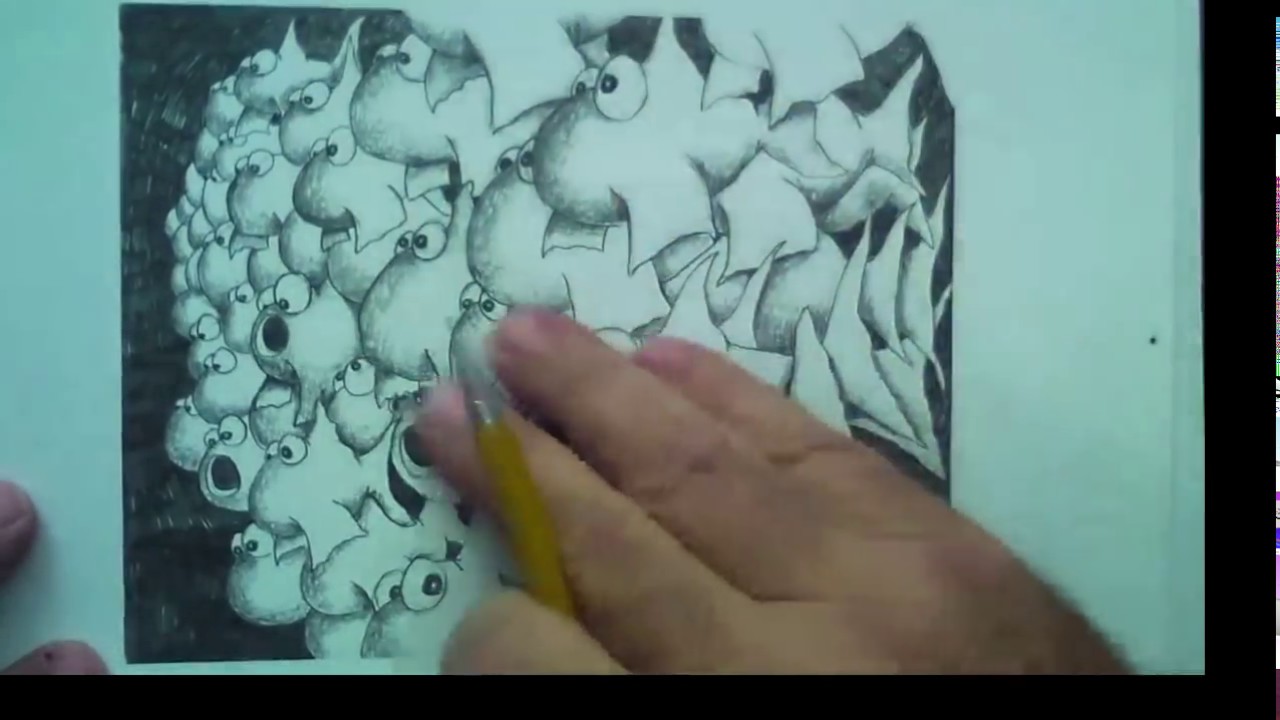 1280x720 How To Draw A School Of Fish With Mark Kistler - School Of Fish Drawing
