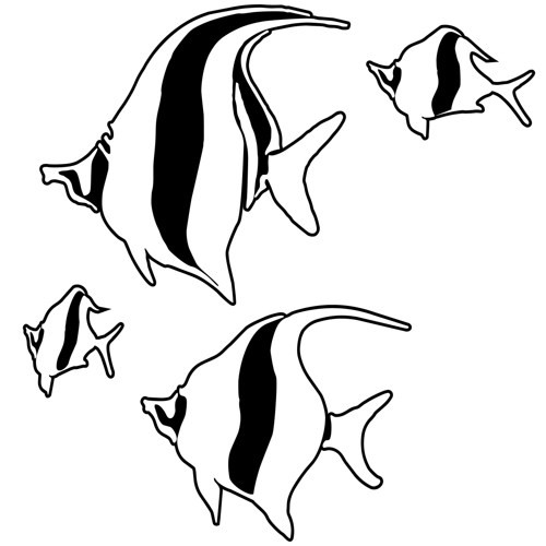 500x500 School Of Fish Drawing - School Of Fish Drawing