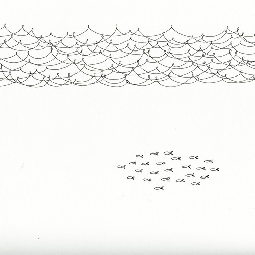 500x500 School Of Fish Drawing - School Of Fish Drawing
