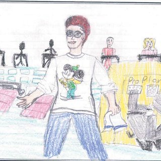 320x320 positive drawing of an older woman the middle school student who - School Student Drawing