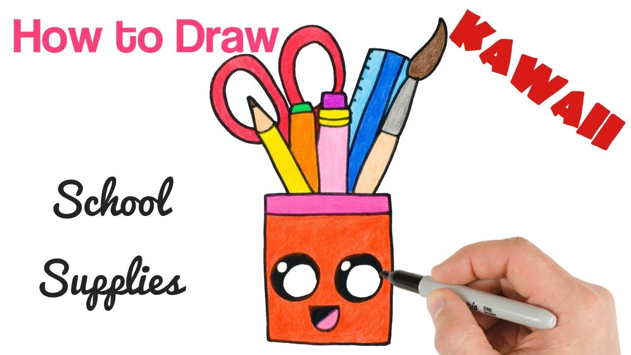 School Supplies Drawing At Explore Collection Of