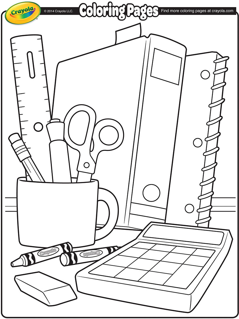 810x1080 school supplies coloring - School Supplies Drawing