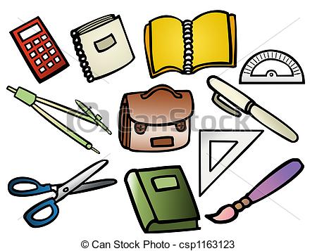 450x357 school supplies vector based illustrations of school supplies - School Supplies Drawing