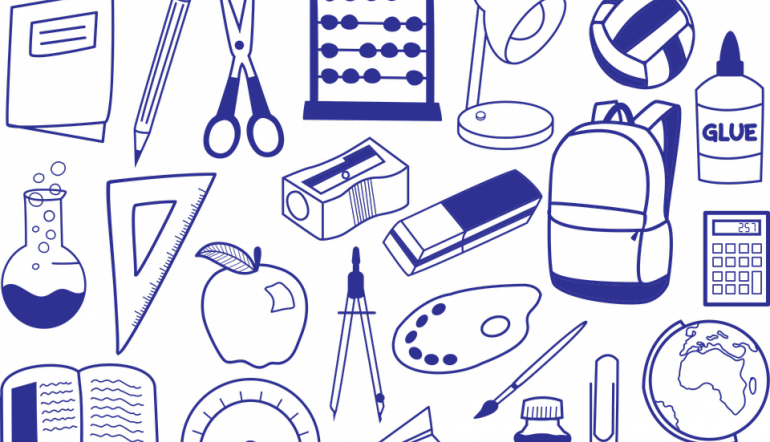 770x442 Back To School - School Supplies Drawing