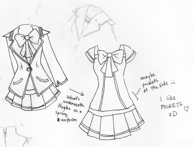 Anime School Uniform Drawing At Paintingvalleycom Explore