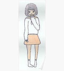 210x230 girl school uniform drawing posters redbubble - School Uniform Drawing