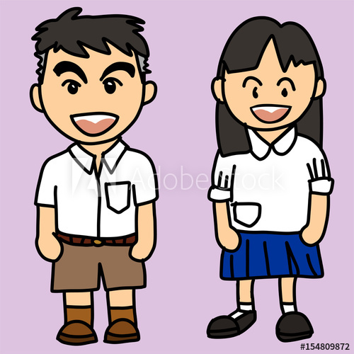 500x500 thai primary school uniform drawing vector - School Uniform Drawing