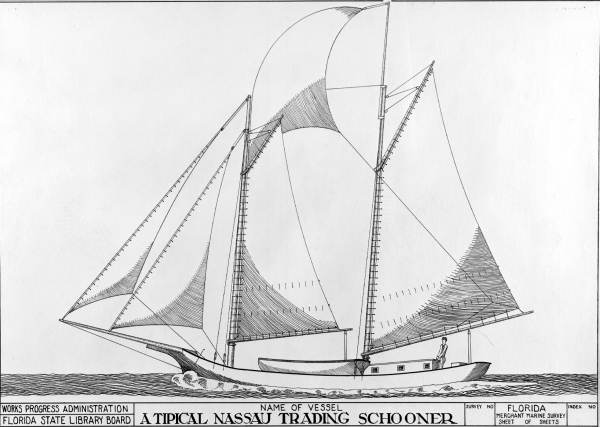 600x427 Florida Memory - Schooner Drawing