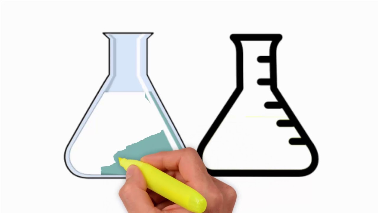 1280x720 coloring pages flask drawing test tube drawing scientific - Science Beaker Drawing