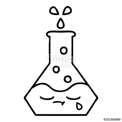 500x500 line drawing cartoon science beaker stock image and royalty free - Science Beaker Drawing