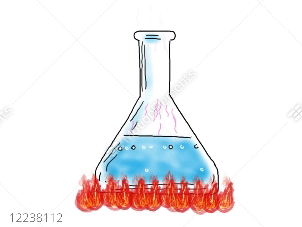 1024x768 beaker boiling drawing animation stock animation - Science Beaker Drawing