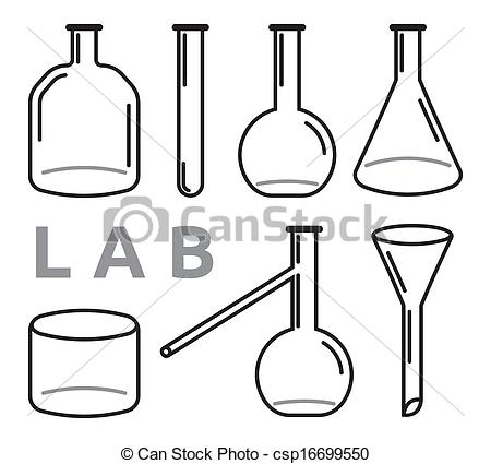 450x425 set of laboratory equipment - Science Equipment Drawings