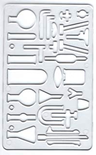 198x320 chemistry laboratory equipment symbols drawing template stencil - Science Equipment Drawings