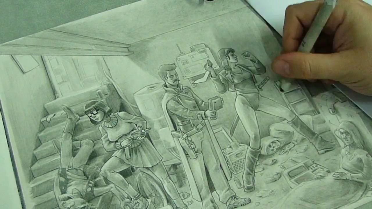 1280x720 let's draw! cyberpunk science fiction illustration - Science Fiction Drawings