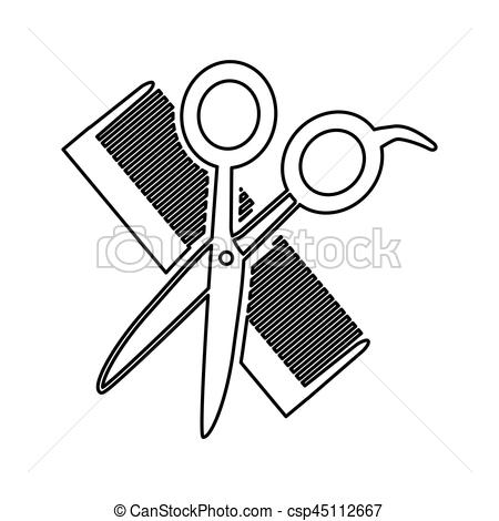 450x470 hairdresser scissors with comb isolated icon vector clip art - Scissors And Comb Drawing