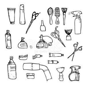 300x300 hand drawn illustration hairdressing tools - Scissors And Comb Drawing