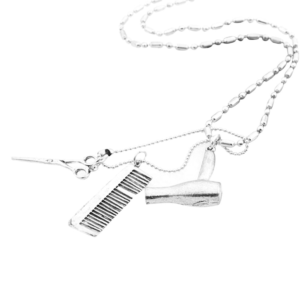 1000x1000 scissors comb hair dryer necklace unique charm personality - Scissors And Comb Drawing