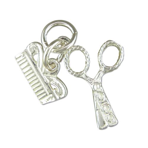 500x500 scissors comb silver charm - Scissors And Comb Drawing