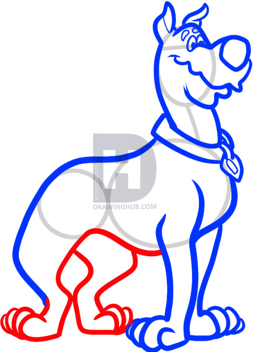 519x720 how to draw scooby doo, step - Scooby Doo Cartoon Drawing