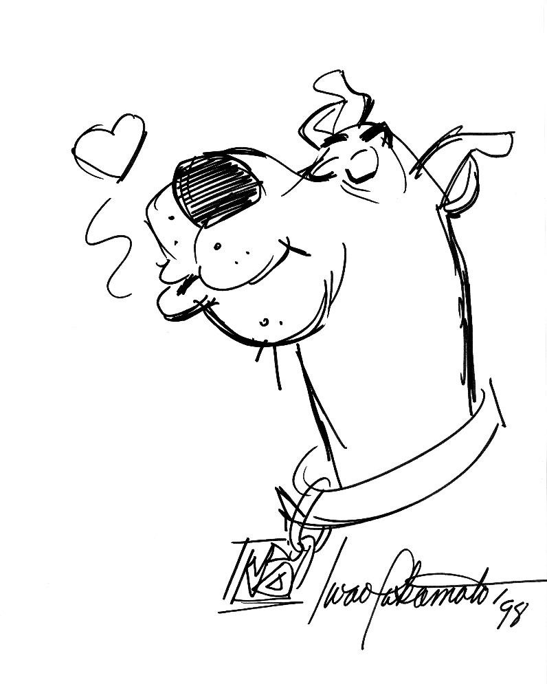 796x995 iwao takamoto original drawing scooby doo kisses - Scooby Doo Drawing