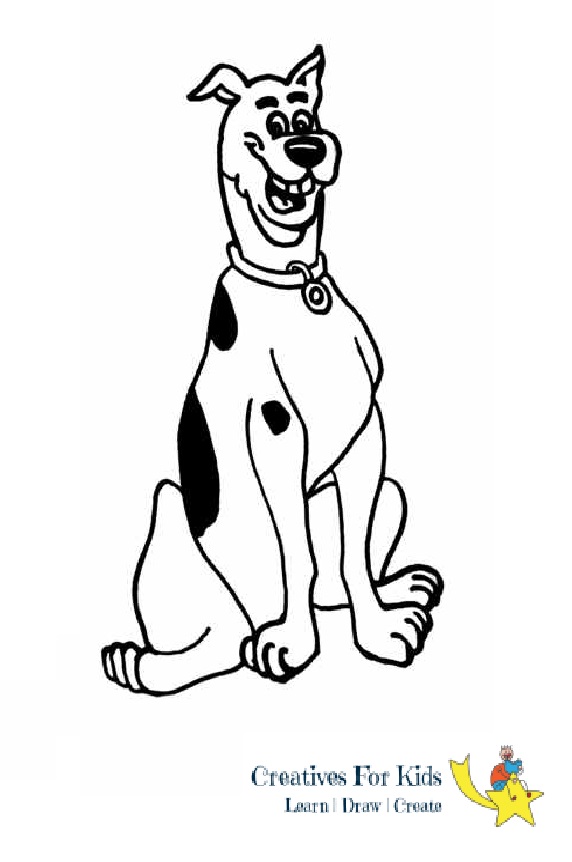 572x862 how to draw a scooby doo step - Scooby Doo Drawing Pictures