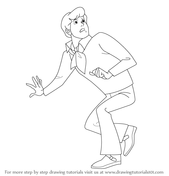 571x596 learn how to draw fred from scooby doo - Scooby Doo Drawing Pictures