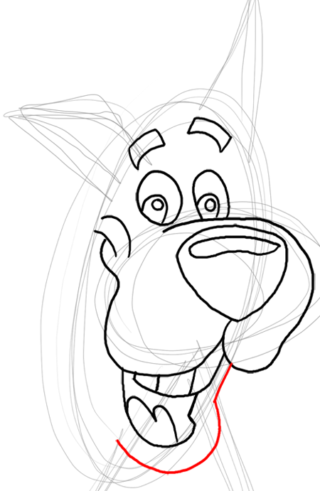 450x691 How To Draw Scooby Doo Step - Scooby Doo Face Drawing
