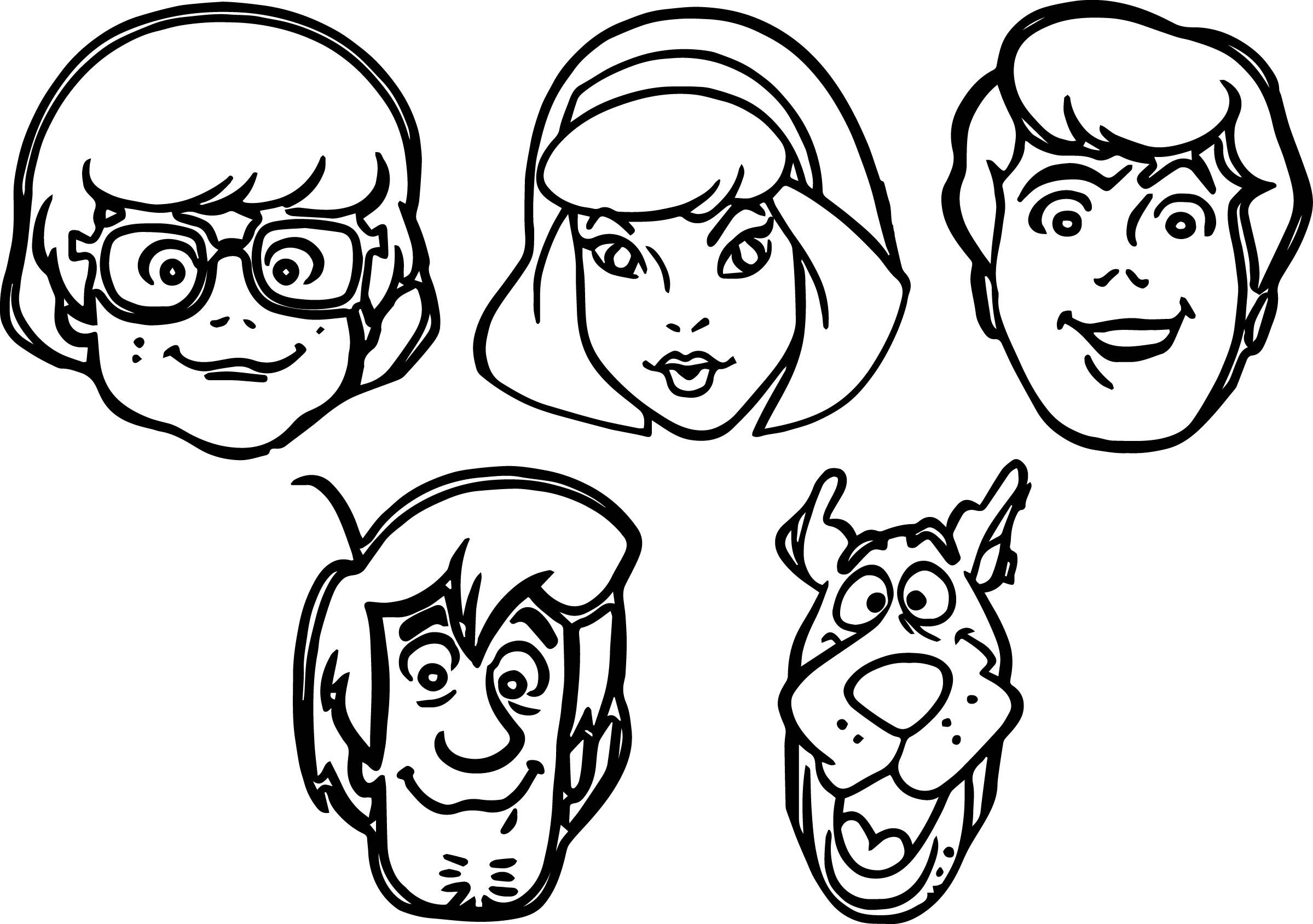 Scooby Doo Halloween Coloring - Scooby Doo Face Drawing. 