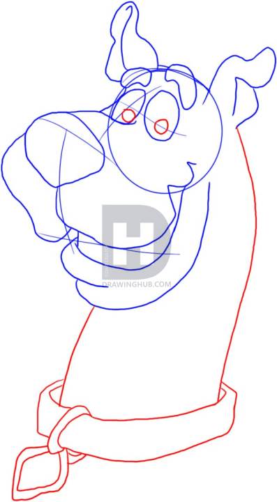 397x720 Easy To Draw Scooby Doo Head, Step - Scooby Doo Face Drawing