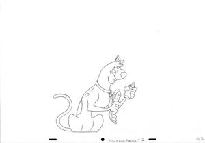 300x209 Original Animation Art Cel Production Drawing Great Dane Scooby - Scooby Drawing