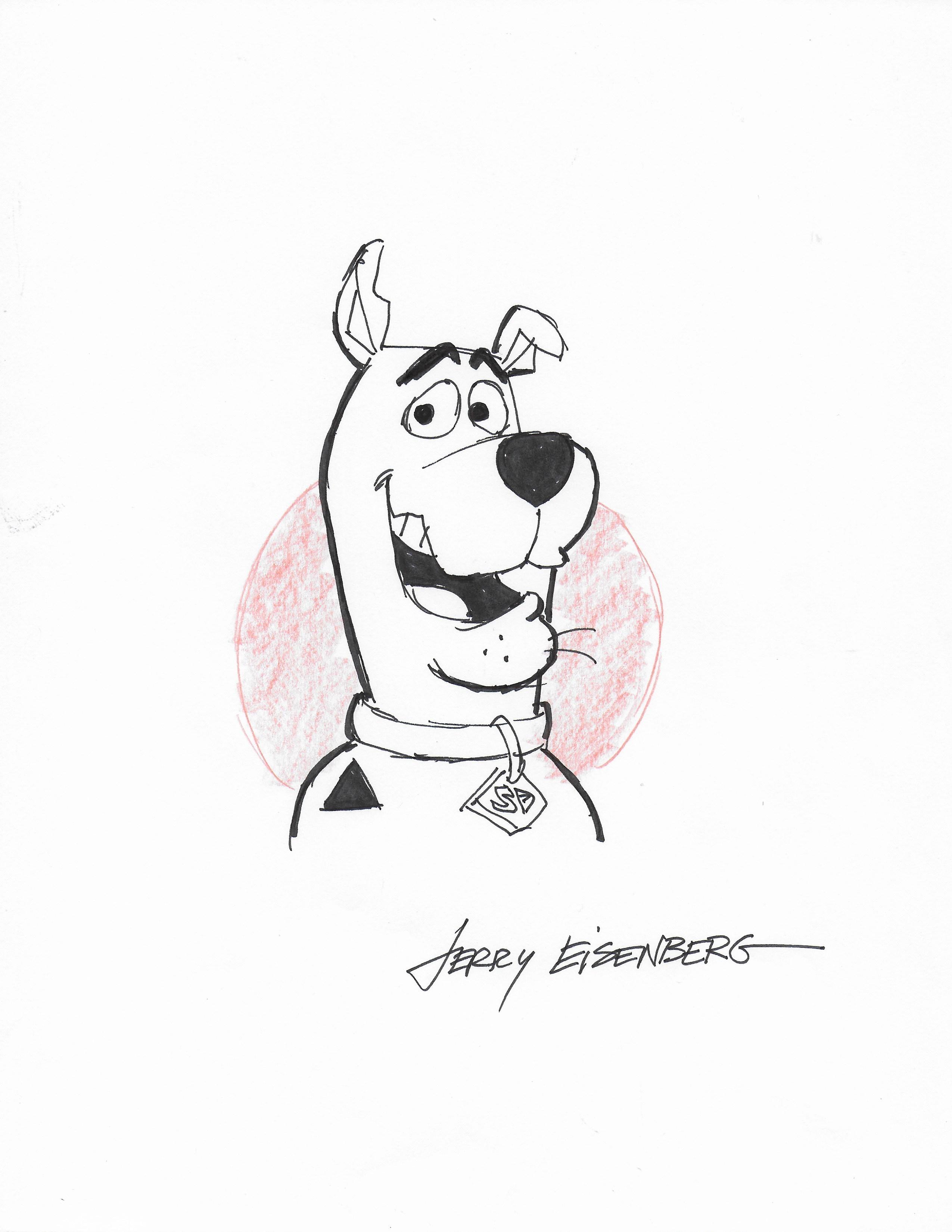 2550x3300 Scooby Doo Original Drawing Signed - Scooby Drawing