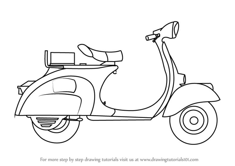 800x567 Learn How To Draw Scooter For Kids - Scooter Drawing