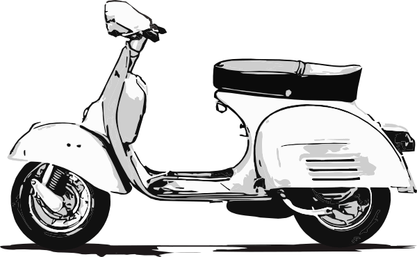 600x370 Scooter Vespa Drawing Transparent Png - Scooter Drawing
