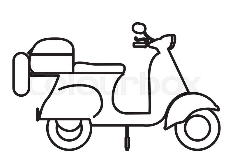800x579 Scooter Drawing Isolated Icon Design, Stock Vector Colourbox - Scooter Drawing