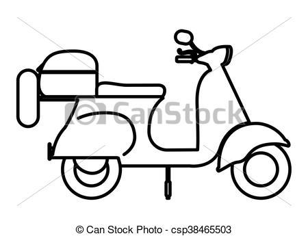 450x345 Scooter Drawing Isolated Icon Design, Vector Illustration Graphic - Scooter Drawing