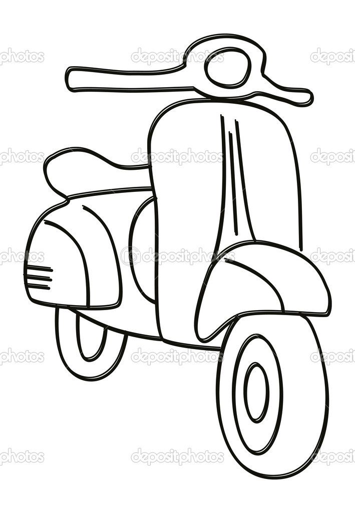 709x1024 Drawing Scooter - Scooter Drawing