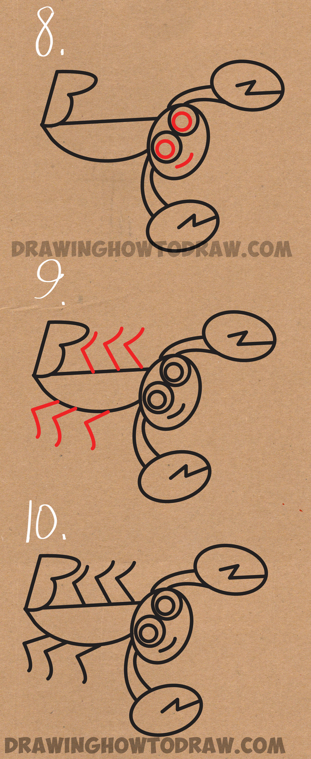 1000x2443 How To Draw Cartoon Scorpions - Scorpion Cartoon Drawing