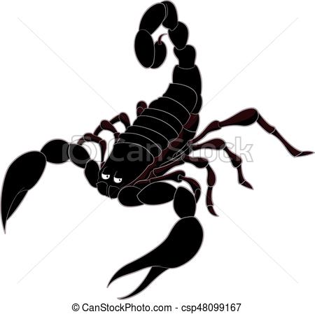 450x449 Vector Image Of The Cartoon Brown Scorpion - Scorpion Cartoon Drawing