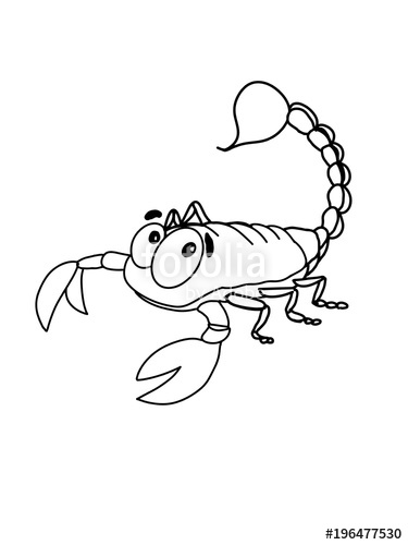 375x500 Cute Scorpion Cartoon Illustration Coloring Stock Photo - Scorpion Cartoon Drawing
