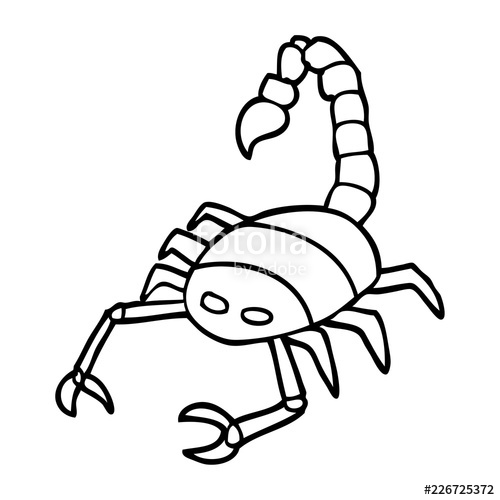 500x500 Line Drawing Cartoon Of A Scorpion Stock Image And Royalty Free - Scorpion Cartoon Drawing