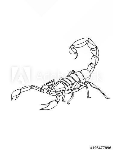375x500 Scorpion Cartoon Illustration Coloring Drawing - Scorpion Cartoon Drawing