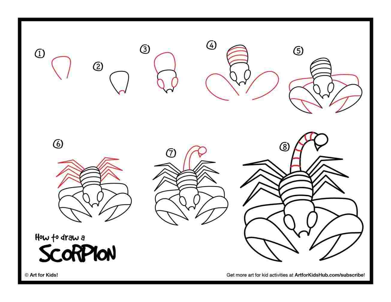 1304x1007 Scorpion Drawing Step - Scorpion Drawing Images