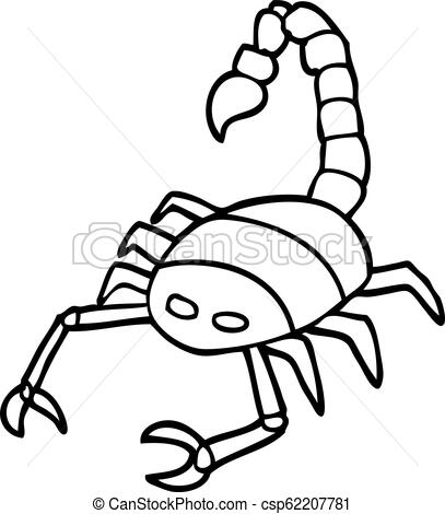 407x470 Line Drawing Cartoon Of A Scorpion - Scorpion Line Drawing